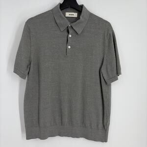 Buck Mason Polo Shirt Men’s Size Large Gray Casual Preppy Athleisure 1151